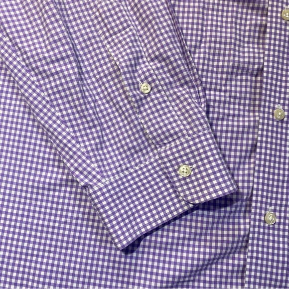 Polo Ralph Lauren Purple Gingham Men's Dress Shirt Classic Fit Long Sleeve 3XLT - Picture 2 of 12
